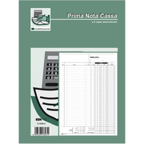 Blocco prima nota cassa entrate/uscite/Iva - 50/50 fogli autoricalcanti - 31 x 21cm - Edipro Blocco prima nota cassa entrate/uscite/Iva - 50/50 fogli autoricalcanti - 31 x 21cm - Edipro