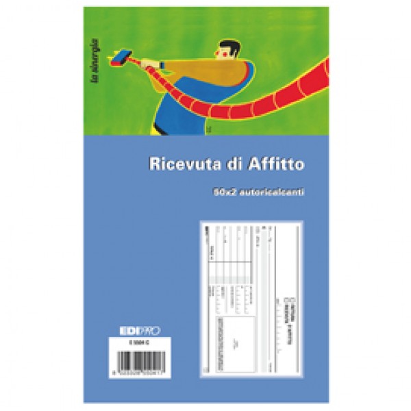 Blocco ricevute d'affitto - 50/50 fogli autoricaricanti - 9,9 x 17cm - 50 fogli - Edipro Blocco ricevute d'affitto - 50/50 fogli autoricaricanti - 9,9 x 17cm - 50 fogli - Edipro