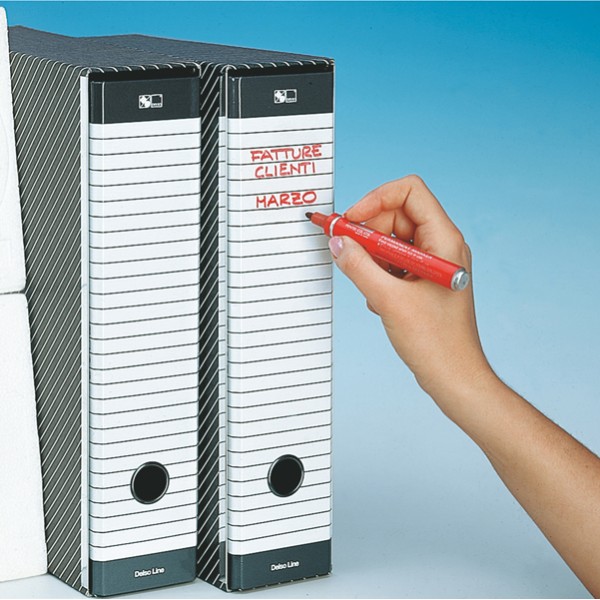 Registratore Delso Line G13 - dorso 8 cm - commerciale 23x30 cm - grigio - Esselte Registratore Delso Line G13 - dorso 8 cm - commerciale 23x30 cm - grigio - Esselte