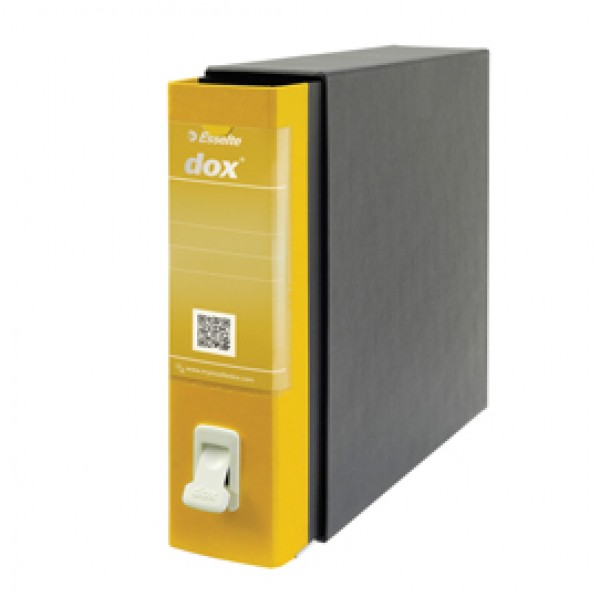 Registratore Dox 2 - dorso 8 cm - protocollo 23x34 cm - giallo - Esselte Registratore Dox 2 - dorso 8 cm - protocollo 23x34 cm - giallo - Esselte