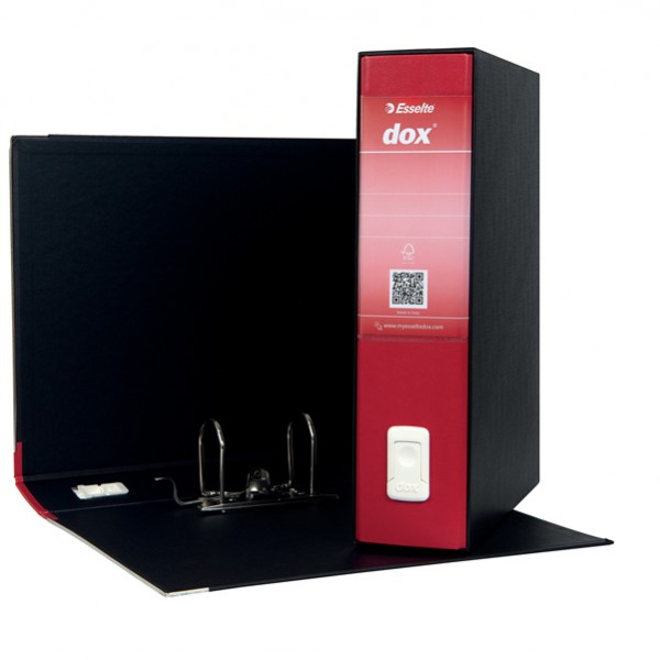 Registratore Dox 2 - dorso 8 cm - protocollo 23x34 cm - rosso - Esselte