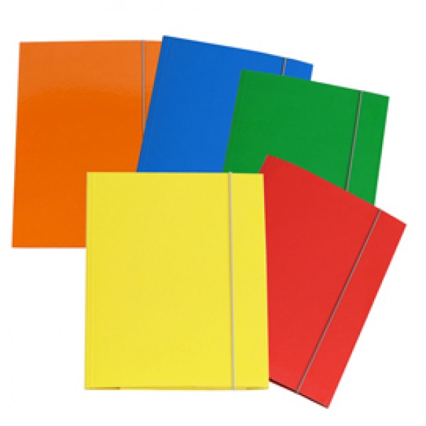 Cartellina con elastico - cartone plastificato - 3 lembi - 25x34 cm - colori assortiti - Cartotecnica del Garda Cartellina con elastico - cartone plastificato - 3 lembi - 25x34 cm - colori assortiti - Cartotecnica del Garda