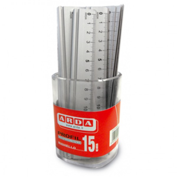 Barattolo 15 righelli - 15cm - alluminio - Arda Barattolo 15 righelli - 15cm - alluminio - Arda