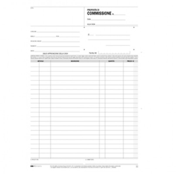 Blocco copia commissioni - 33 fogli 3 copie autoricalcanti - 29,7 x 21cm - Edipro Blocco copia commissioni - 33 fogli 3 copie autoricalcanti - 29,7 x 21cm - Edipro