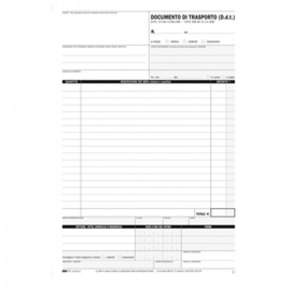 Blocco DDT - 25 fogli 4 copie autoricalcanti - 29,7 x 21cm - Edipro Blocco DDT - 25 fogli 4 copie autoricalcanti - 29,7 x 21cm - Edipro