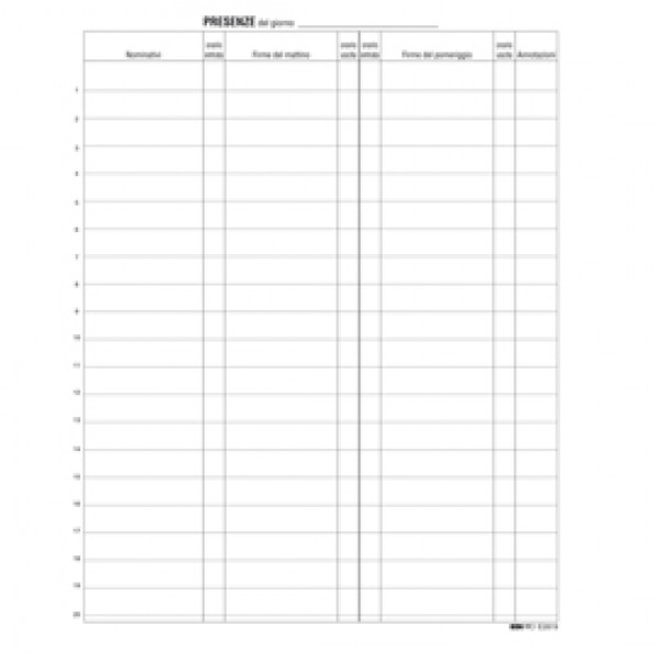 Registro firme presenze al lavoro - 31 x 24cm - 100 fogli - Edipro Registro firme presenze al lavoro - 31 x 24cm - 100 fogli - Edipro