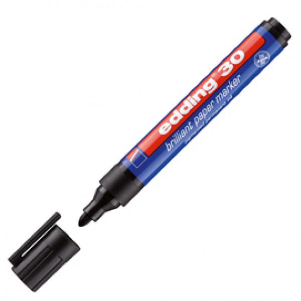 Marcatore permanente 30 - punta tonda 1,50-3,00mm - nero - Edding Marcatore permanente 30 - punta tonda 1,50-3,00mm - nero - Edding