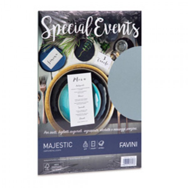 Carta metallizzata Special Events - A4 - 120 gr - argento - Favini - conf. 20 fogli Carta metallizzata Special Events - A4 - 120 gr - argento - Favini - conf. 20 fogli