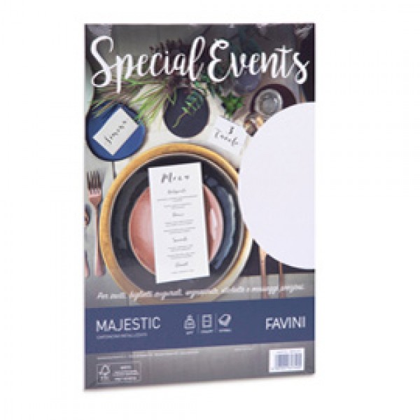 Carta metallizzata Special Events - A4 - 250 gr - bianco - Favini - conf. 10 fogli Carta metallizzata Special Events - A4 - 250 gr - bianco - Favini - conf. 10 fogli