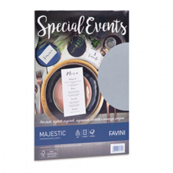 Carta metallizzata Special Events - A4 - 250 gr - argento - Favini - conf. 10 fogli Carta metallizzata Special Events - A4 - 250 gr - argento - Favini - conf. 10 fogli