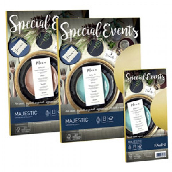 Busta Special Events metal - azzurro - 110 x 220mm - 120gr - Favini - conf. 10 buste