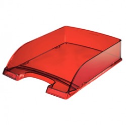 Vaschetta portacorrispondenza Leitz Plus Standard - 25,5x7x36 cm - rosso trasparente - Leitz