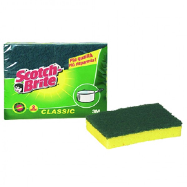 Spugna Classic - 14,2x2,4x11,5 cm - giallo/verde - Scotch-Brite - conf. 2 pezzi Spugna Classic - 14,2x2,4x11,5 cm - giallo/verde - Scotch-Brite - conf. 2 pezzi