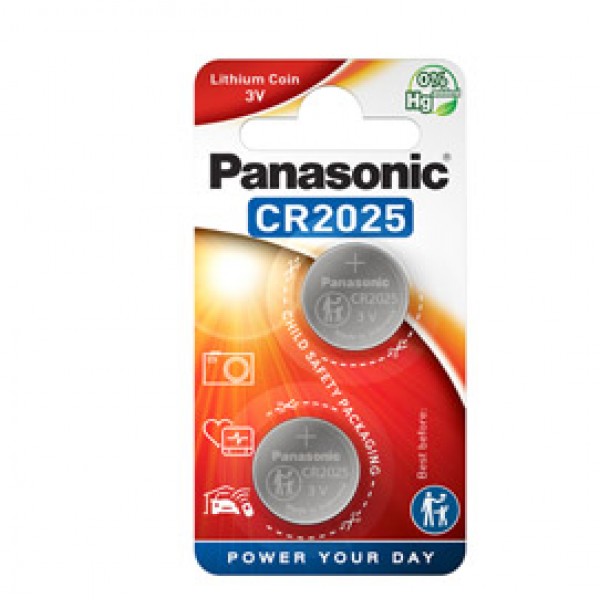 Micropile CR2025 - 3V - a pastiglia - litio - Panasonic - blister 2 pezzi Micropile CR2025 - 3V - a pastiglia - litio - Panasonic - blister 2 pezzi