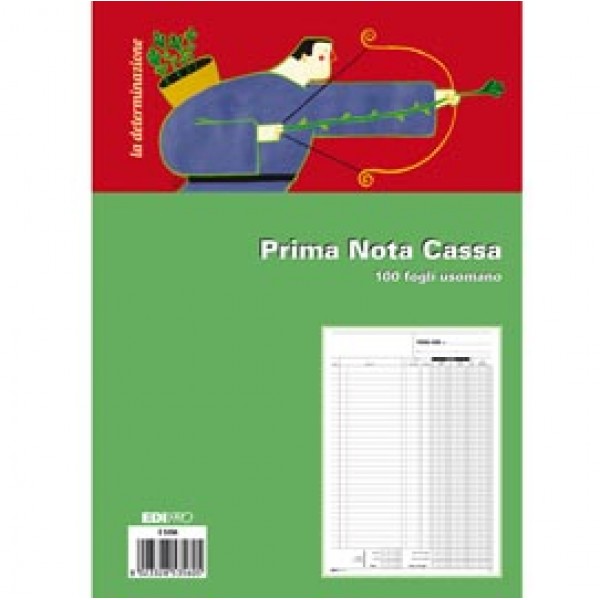 Blocco prima nota cassa - uso mano - 31 x 21cm - 100 fogli - Edipro Blocco prima nota cassa - uso mano - 31 x 21cm - 100 fogli - Edipro