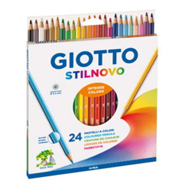 Pastelli colorati Stilnovo - diametro mina 3,3 mm - colori assortiti - Giotto - astuccio 24 pezzi