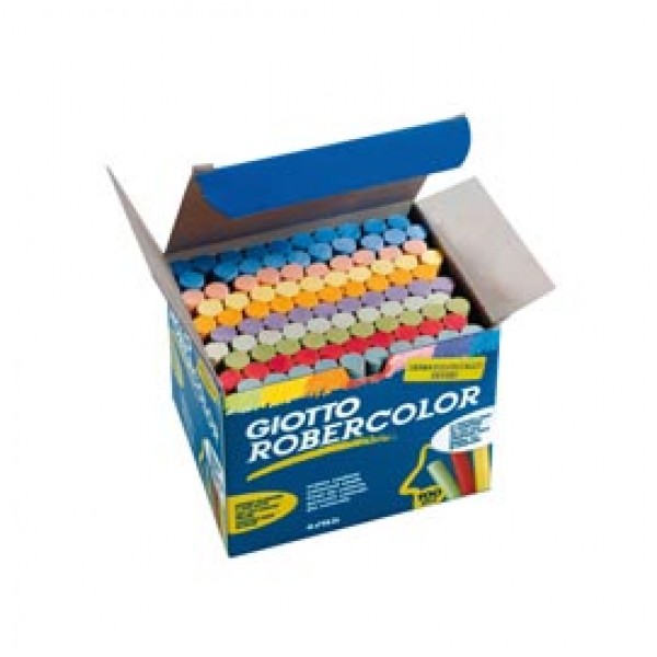 Gessetti Robercolor - lunghezza 80mm con diametro 10mm - colorati - Giotto - Scatola 100 gessetti tondi Gessetti Robercolor - lunghezza 80mm con diametro 10mm - colorati - Giotto - Scatola 100 gessetti tondi