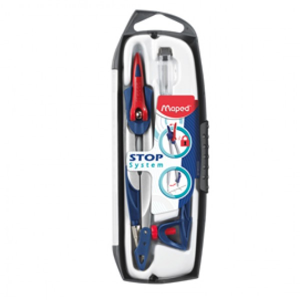 Compasso Stop System - con adattatore e mine ricambio - diametro max cerchio 282mm - Maped Compasso Stop System - con adattatore e mine ricambio - diametro max cerchio 282mm - Maped