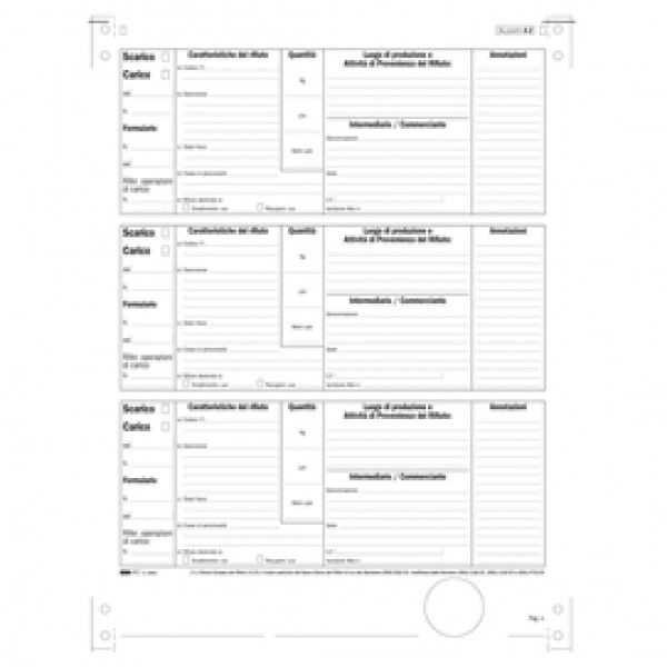 Modulo continuo carico/scarico rifiuti detentori (Mod. A) - 12 Modulo continuo carico/scarico rifiuti detentori (Mod. A) - 12