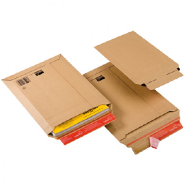 Busta a sacco CP 010 in cartone - adesivo permanente - formato A4+ (235 x 340 mm) - altezza massima 35 mm - avana - ColomPac®