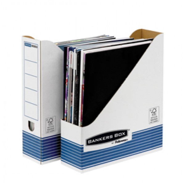 Portariviste Bankers Box System - 7,8x31,1x25,8 cm - bianco/blu - Fellowes