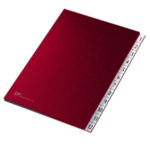 Classificatore numerico 1/12 - 24x34 cm - rosso - Fraschini Classificatore numerico 1/12 - 24x34 cm - rosso - Fraschini