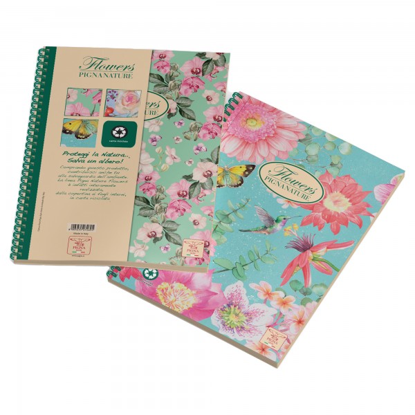 Blocco spirale 5mm A4 70gr 135fg pigna nature flowers Blocco spirale 5mm A4 70gr 135fg pigna nature flowers
