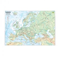 Carta geografica Europa - scolastica - plastificata - 297 x 420 mm - Belletti
