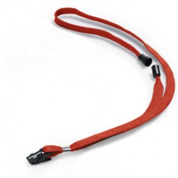 Cordoncino per portabadge - tessuto rosso - 44 x 1 cm - Durable - conf. 10 pezzi