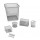 Set scrivania da 6 accessori - rete metallica - argento - Lebez