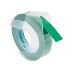 Nastro a rilievo - 9 mm x 3 mt - bianco/verde per dymo 1540/1575
