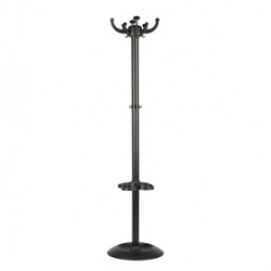 Appendiabiti Jolly - con portaombrelli - 8 posti - 168 x 40 cm - nero - Unisit