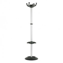 Appendiabiti Jolly - con portaombrelli - 8 posti - 168 x 40 cm - nero/grigio - Unisit