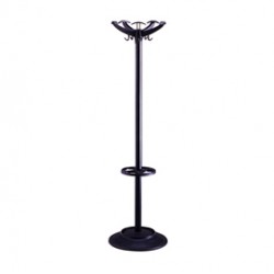 Appendiabiti - con portaombrelli - 5 posti - 168 x 46 cm - nero - Unisit