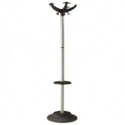 Appendiabiti - con portaombrelli - 5 posti - 168 x 46 cm - nero/grigio - Unisit