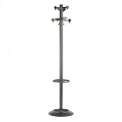 Appendiabiti Incas - con portaombrelli - 8 posti - 175 x 39 cm - nero - Unisit