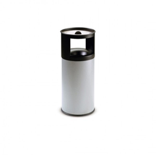 Gettacarte/posacenere autoestinguente - 40 L - diametro 31 cm - H 80 cm - grigio - StilCasa Gettacarte/posacenere autoestinguente - 40 L - diametro 31 cm - H 80 cm - grigio - StilCasa