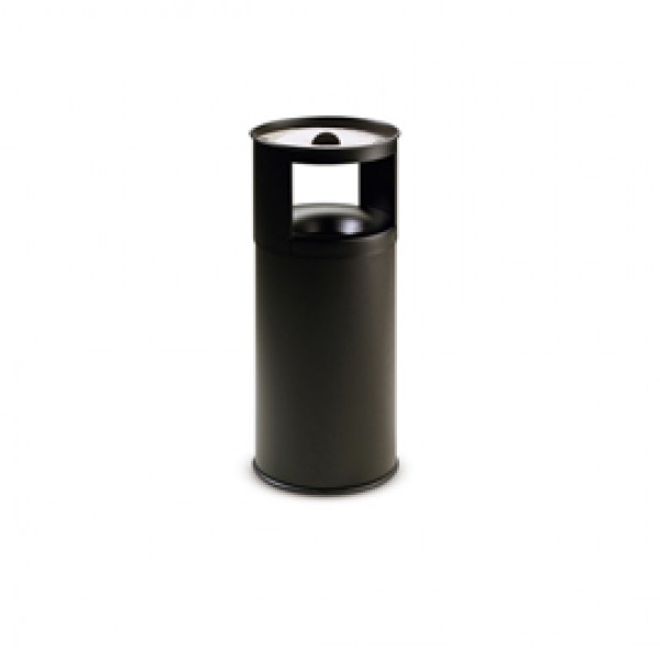 Gettacarte/posacenere autoestinguente - 40 L - diametro 31 cm - H 80 cm - nero - StilCasa Gettacarte/posacenere autoestinguente - 40 L - diametro 31 cm - H 80 cm - nero - StilCasa