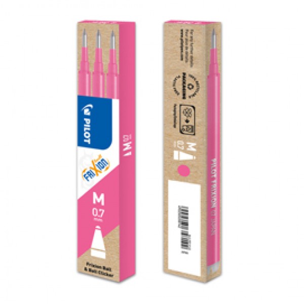 Refill a sfera Frixionball - punta 0,7mm - rosa - Pilot - conf. 3 pezzi Refill a sfera Frixionball - punta 0,7mm - rosa - Pilot - conf. 3 pezzi