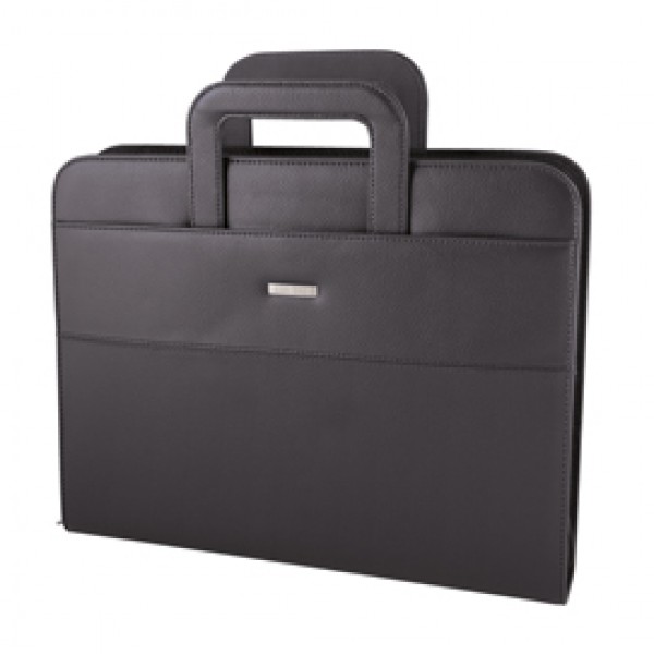 Portablocco - similpelle - c/anelli - nero - 28,5x36 cm - City Time Portablocco - similpelle - c/anelli - nero - 28,5x36 cm - City Time