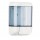 Dispenser da muro per sapone liquido - 12,8x11,2x20,5 cm - capacità 1 L -  bianco/azzurro trasparente - Mar Plast