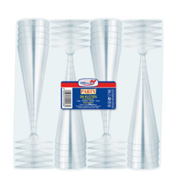 Bicchieri Flutes Diamant - riutilizzabili - trasparente - Dopla - conf. 20 pezzi