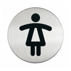 Pittogramma adesivo - WC donne - acciaio - diametro 8,3 cm - Durable