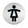 Pittogramma adesivo - WC donne - acciaio - diametro 8,3 cm - Durable