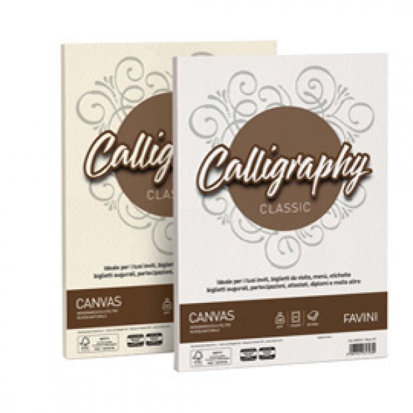 Carta Calligraphy Canvas - A4 - 200 gr - avorio 02 - Favini - conf. 50 fogli Carta Calligraphy Canvas - A4 - 200 gr - avorio 02 - Favini - conf. 50 fogli