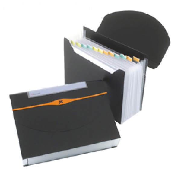 Cartella a soffietto Optima - 13 tasche - 23x33 cm - nero - Rexel Cartella a soffietto Optima - 13 tasche - 23x33 cm - nero - Rexel