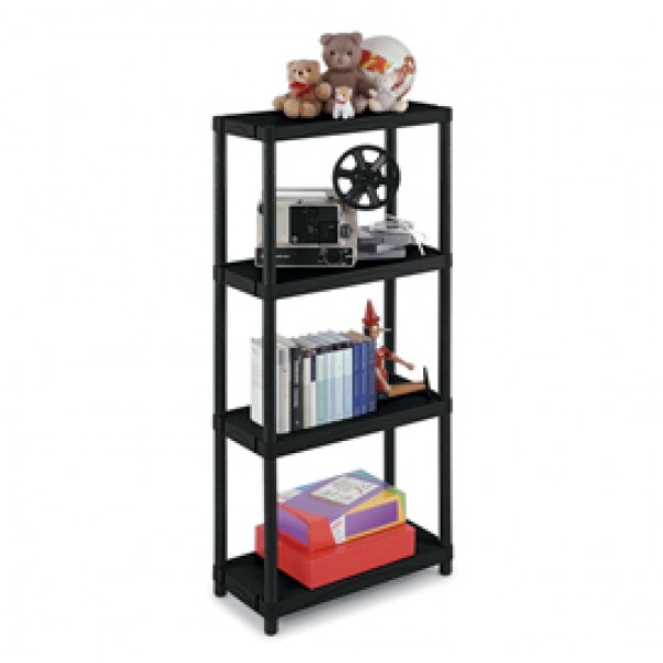 Scaffale 3060/4 - 4 ripiani - 60 x 30 x 132 cm - PPL - nero - Terry Scaffale 3060/4 - 4 ripiani - 60 x 30 x 132 cm - PPL - nero - Terry