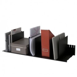 Portariviste - 10 separatori mobili - nero - 80,2x27,5x21 cm - nero - Paperflow