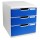 Cassettiera Modulo A4 - 28,8 x 32 x 35 cm - 3 cassetti - grigio/blu - Exacompta