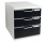 Cassettiera Modulo A4 -  28,8 x 32 x 35 cm - 3 cassetti - grigio/nero - Exacompta